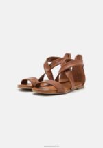 Z62T1316 Women Anna Field Leather Sandals Cognac - Image 3