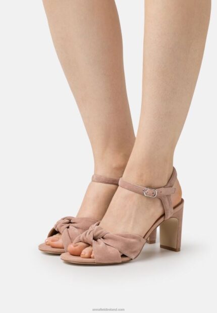Z62T1321 Women Anna Field Leather Sandals Light Pink