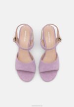 Z62T1329 Women Anna Field Leather Sandals Lilac - Image 6