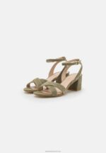 Z62T1330 Women Anna Field Leather Sandals Khaki - Image 3