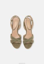 Z62T1330 Women Anna Field Leather Sandals Khaki - Image 6