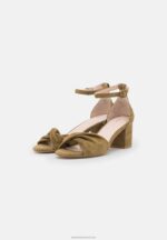 Z62T1332 Women Anna Field Leather Sandals Khaki - Image 3