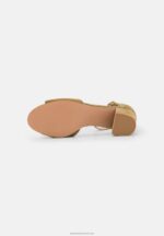 Z62T1332 Women Anna Field Leather Sandals Khaki - Image 5