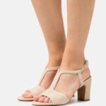 Z62T1335 Women Anna Field Leather Sandals Beige