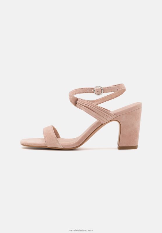 Z62T1336 Women Anna Field Leather High Heeled Sandals Rose Gold-Coloured - Image 2