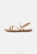 Z62T1337 Women Anna Field Leather Sandals Gold - Image 2