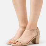 Z62T1355 Women Anna Field Leather Sandals Beige