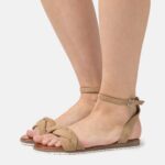 Z62T1357 Women Anna Field Leather Sandals Beige