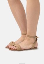 Z62T1357 Women Anna Field Leather Sandals Beige