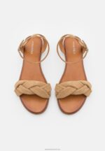 Z62T1357 Women Anna Field Leather Sandals Beige - Image 6