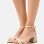 Z62T1359 Women Anna Field Leather Sandals Beige
