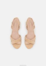 Z62T1359 Women Anna Field Leather Sandals Beige - Image 6