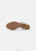 Z62T1362 Women Anna Field Leather Sandals Silver - Image 5