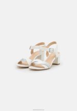 Z62T1367 Women Anna Field Leather Sandals White - Image 3