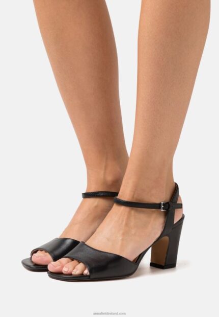 Z62T1369 Women Anna Field Leather Sandals Black
