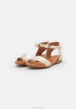 Z62T1371 Women Anna Field Leather Sandals Gold-Coloured - Image 3