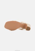 Z62T1372 Women Anna Field Leather High Heeled Sandals Gold-Coloured - Image 5