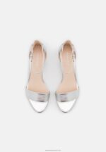 Z62T1381 Women Anna Field Leather Sandals Silver - Image 5