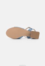 Z62T1382 Women Anna Field Leather Sandals Light Blue - Image 5
