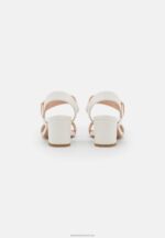 Z62T1383 Women Anna Field Leather Sandals White - Image 4