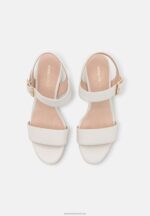 Z62T1383 Women Anna Field Leather Sandals White - Image 6
