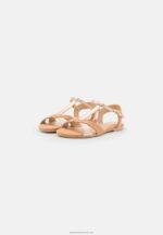 Z62T1385 Women Anna Field Leather Sandals Beige - Image 3