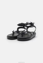 Z62T1386 Women Anna Field Leather Sandals Black - Image 3