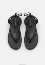 Z62T1386 Women Anna Field Leather Sandals Black - Image 6