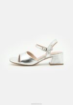 Z62T1388 Women Anna Field Leather Sandals Silver - Image 2