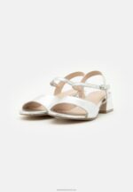 Z62T1388 Women Anna Field Leather Sandals Silver - Image 3