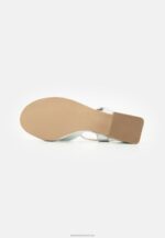 Z62T1388 Women Anna Field Leather Sandals Silver - Image 5