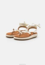 Z62T1390 Women Anna Field Leather Sandals Gold - Image 3