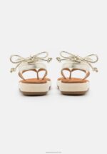 Z62T1390 Women Anna Field Leather Sandals Gold - Image 4