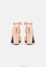 Z62T1392 Women Anna Field Leather Sandals Rose Gold Coloured - Image 3