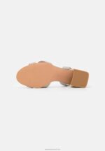 Z62T1393 Women Anna Field Leather Sandals Grey - Image 5