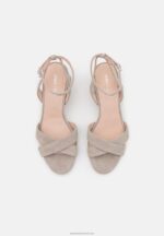 Z62T1393 Women Anna Field Leather Sandals Grey - Image 6