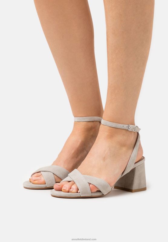 z62t1393_women_anna_field_leather_sandals_grey.jpg Z62T1393 Women Anna Field Leather Sandals Grey - Image 1