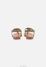 Z62T1399 Women Anna Field Leather Sandals Khaki - Image 4