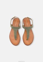 Z62T1399 Women Anna Field Leather Sandals Khaki - Image 6