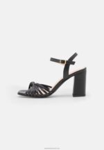 Z62T1400 Women Anna Field Leather High Heeled Sandals Black - Image 2