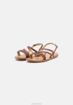Z62T1401 Women Anna Field Leather Sandals Brown - Image 3