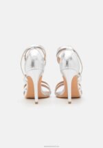 Z62T1402 Women Anna Field High Heeled Sandals Silver - Image 4