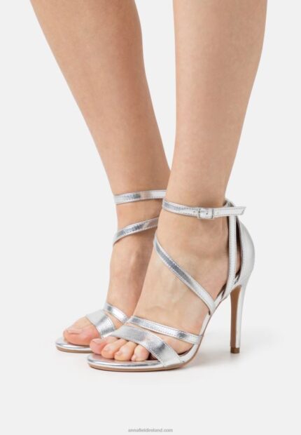 Z62T1402 Women Anna Field High Heeled Sandals Silver