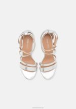 Z62T1402 Women Anna Field High Heeled Sandals Silver - Image 6