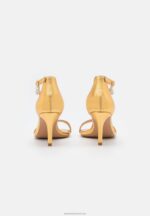 Z62T1409 Women Anna Field Leather Sandals Gold - Image 4
