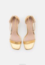 Z62T1409 Women Anna Field Leather Sandals Gold - Image 6