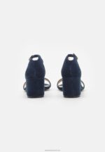 Z62T1415 Women Anna Field Leather Sandals Dark Blue - Image 4