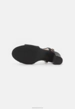 Z62T1417 Women Anna Field Leather Sandals Black - Image 5
