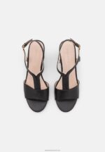 Z62T1417 Women Anna Field Leather Sandals Black - Image 6
