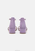 Z62T1421 Women Anna Field Leather Sandals Lilac - Image 3